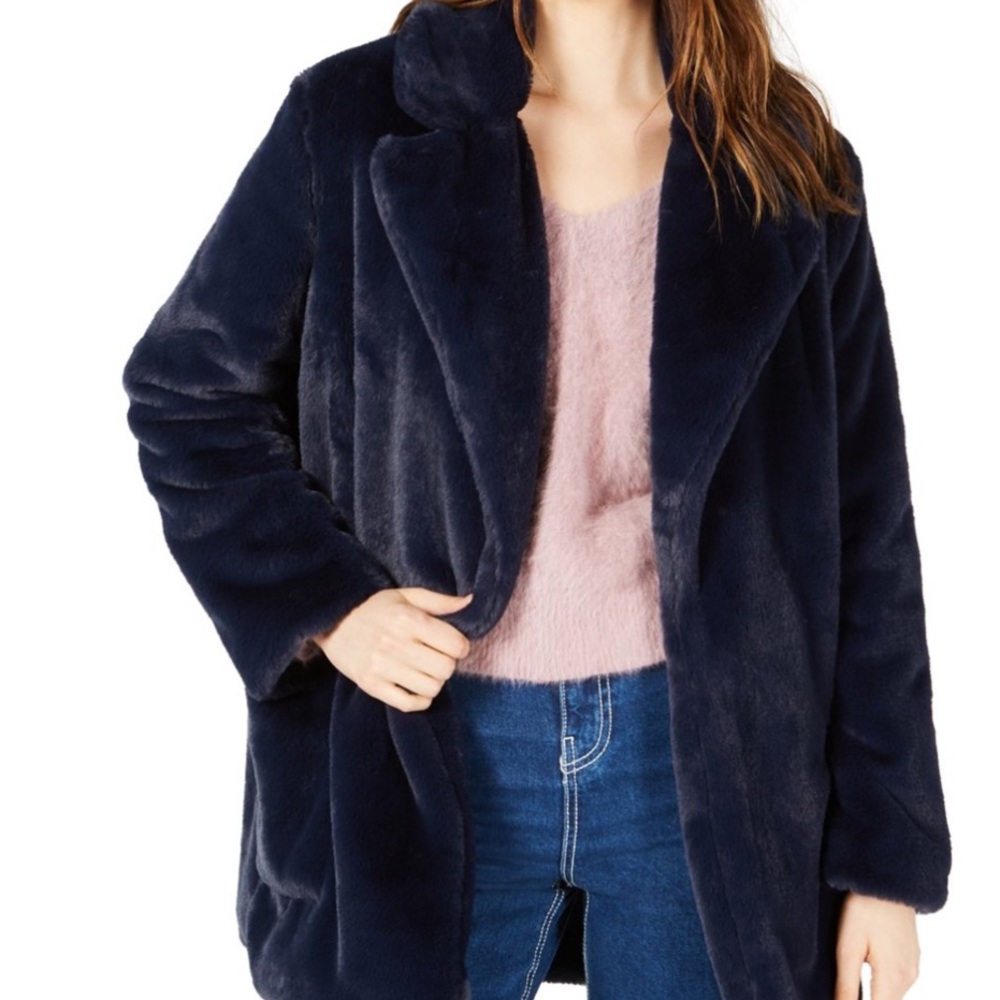 Sage Blue Teddy Jacket Plush Faux Fur